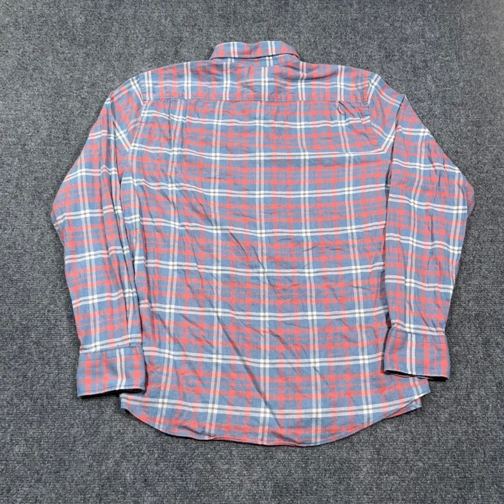 Faherty Movement Shirt Button Down Mens Large Plaid Performance Stretch Blue Red